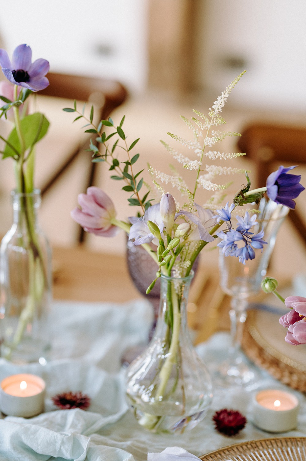 Centrepiece Flowers Decor Surrey Glasshouse Wedding Chloe Martin Photography