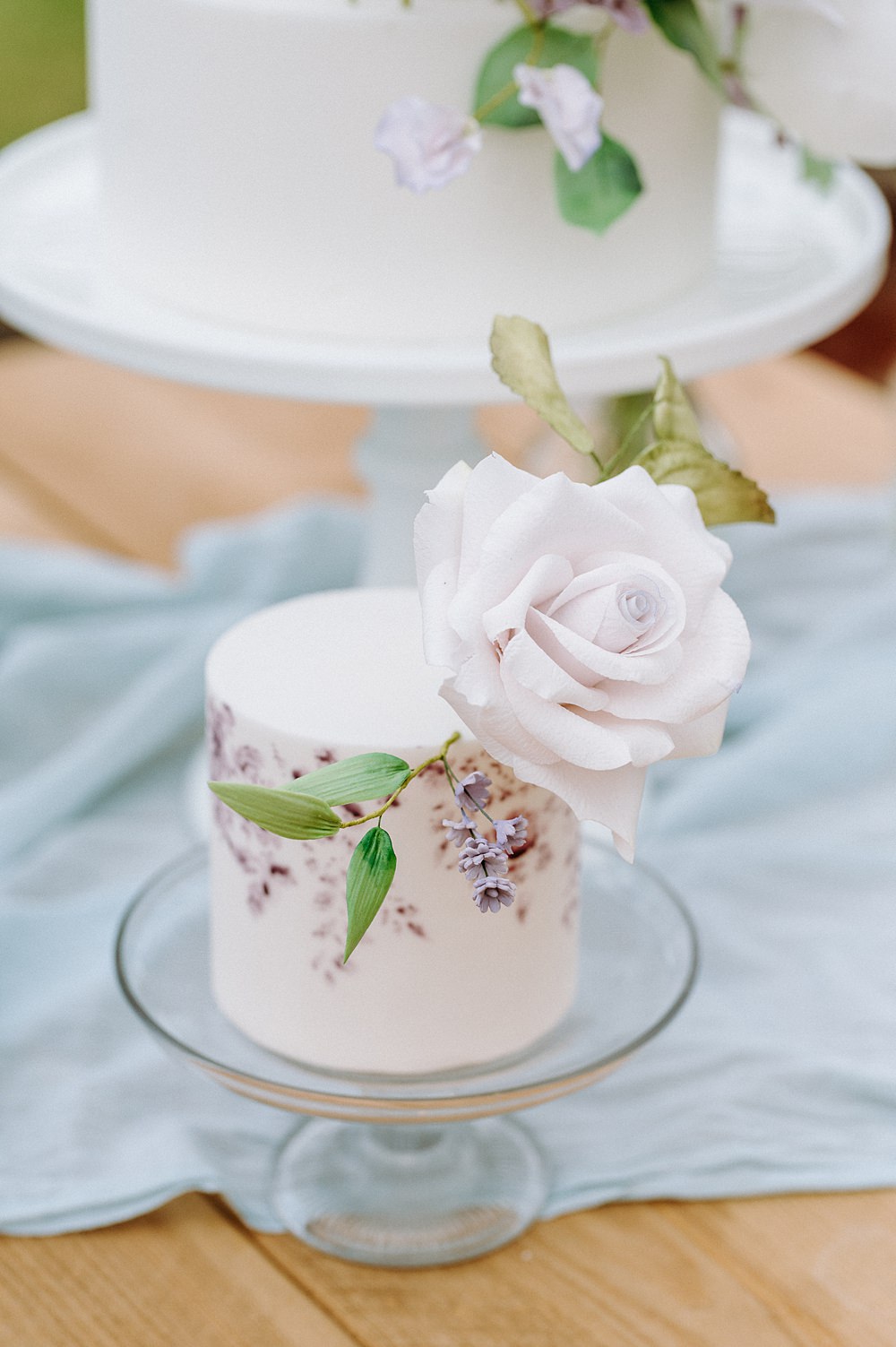 Single Tier Cake Rose Surrey Glasshouse Wedding Chloe Martin Photography