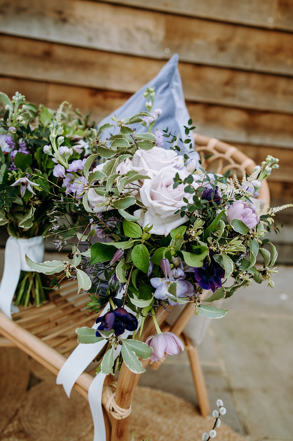 Bouquet Flowers Bridal Greenery Lilac Blue Surrey Glasshouse Wedding Chloe Martin Photography
