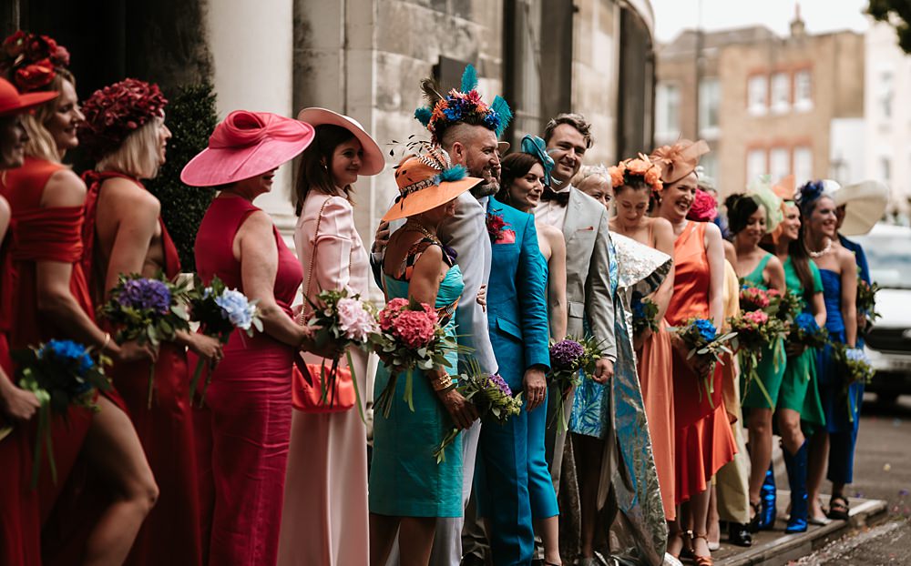 Rainbow Bridesmaids Party Outfits West Reservoir Centre Wedding Lauren Marchant Photography