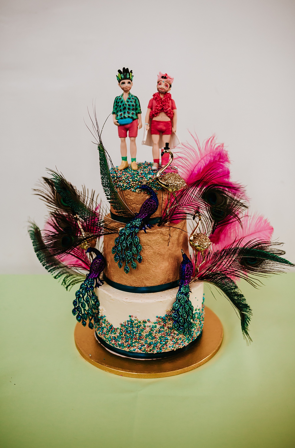Cake Feathers Toppers West Reservoir Centre Wedding Lauren Marchant Photography
