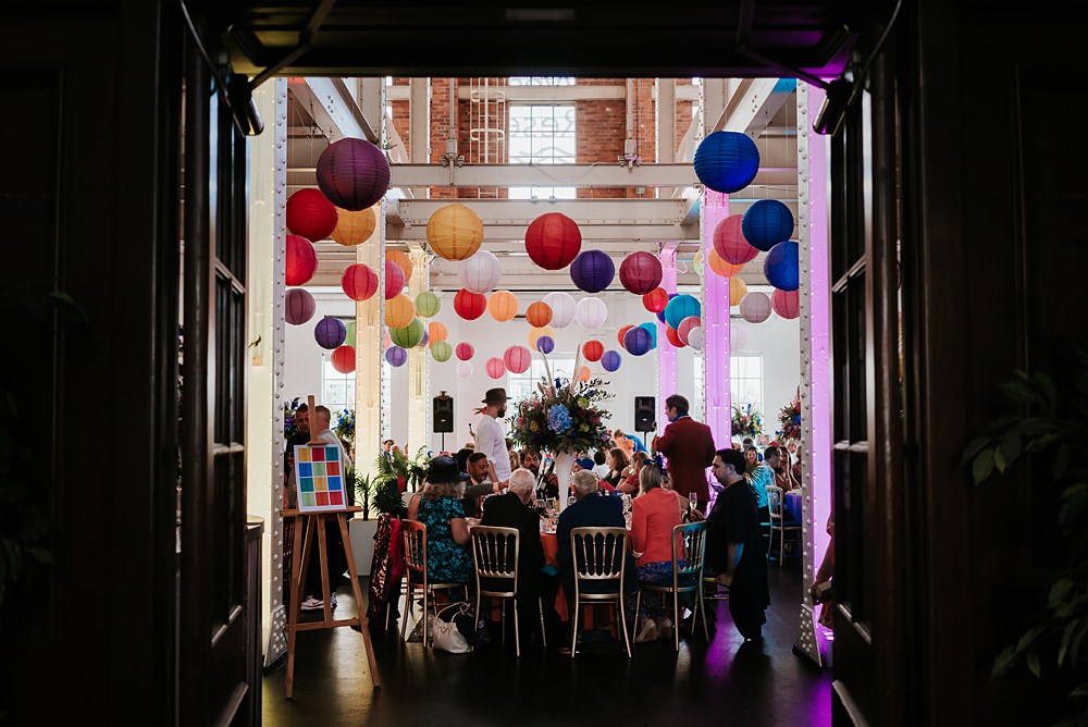 Rainbow Lanterns Decor West Reservoir Centre Wedding Lauren Marchant Photography