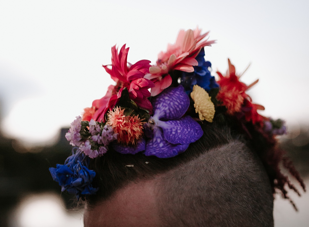 Groom Hair Flowers West Reservoir Centre Wedding Lauren Marchant Photography