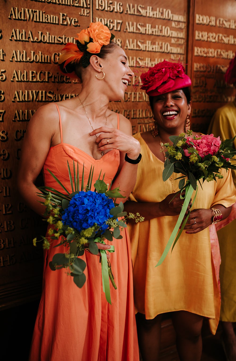 Rainbow Bridesmaids Party Outfits West Reservoir Centre Wedding Lauren Marchant Photography