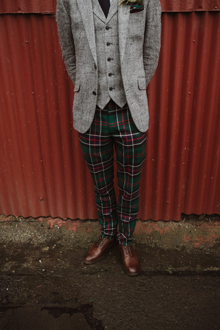 Autumn Wedding Suit Groom Tartan Trousers Maureen du Preez