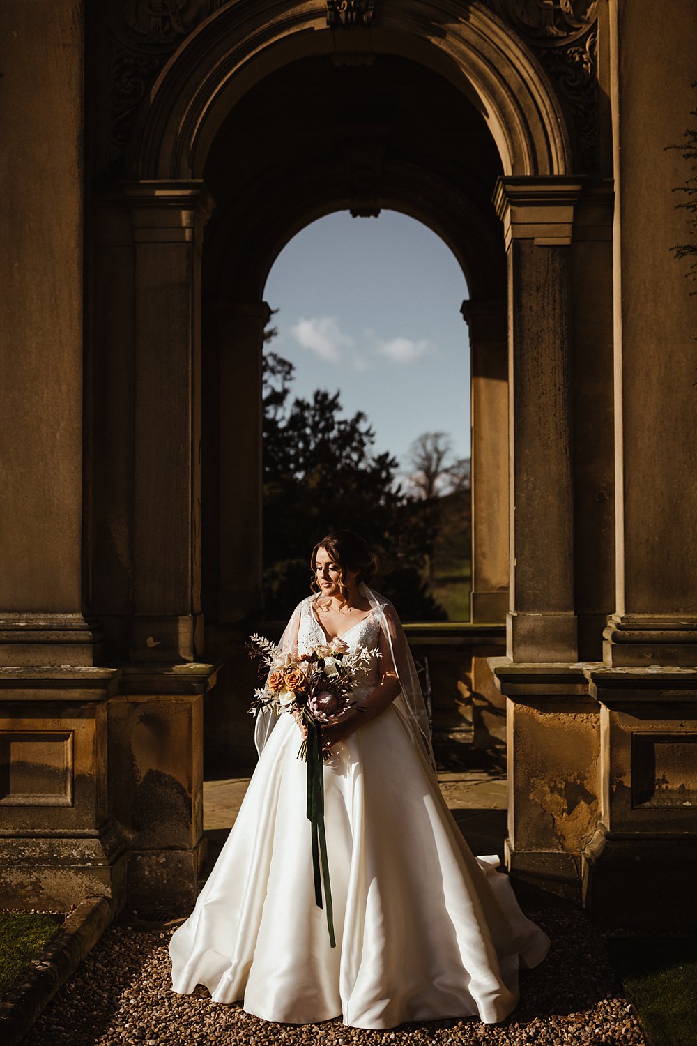 Dress Gown Bride Straps Satin Lo’Adoro Rachel Allen Broughton Sanctuary Wedding Photography34