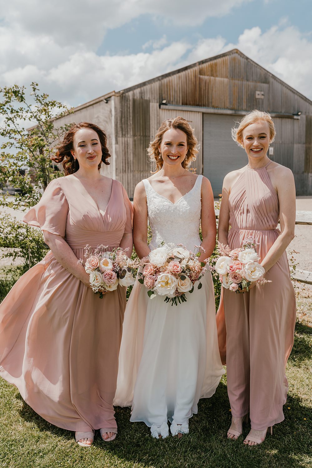 Pale Blush Pink Bridesmaid Dresses Cherry Barn Wedding Shelby Ellis Photography