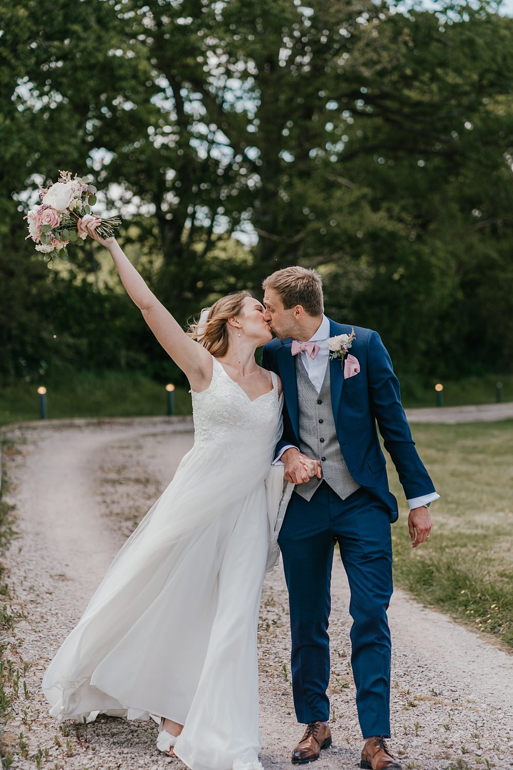 Dress Bride Straps Floaty Cherry Barn Wedding Shelby Ellis Photography