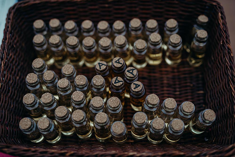 Mini Drinks Bottles Favours Harvest Moon Weddings Lauren Stirling Photography