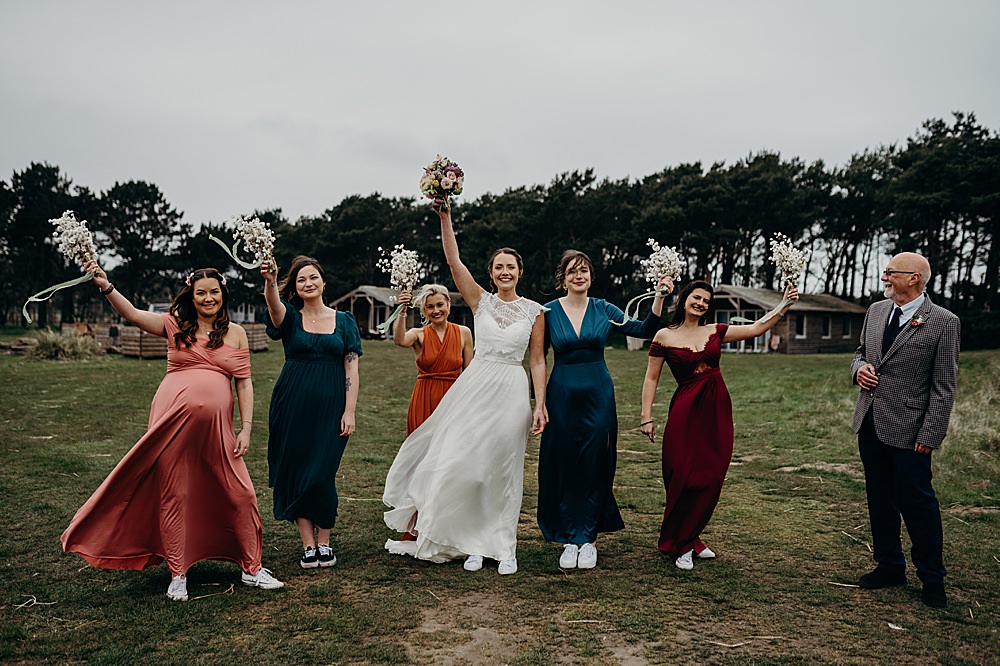 Mismatched Bridesmaids Bouquet Flowers Harvest Moon Weddings Lauren Stirling Photography