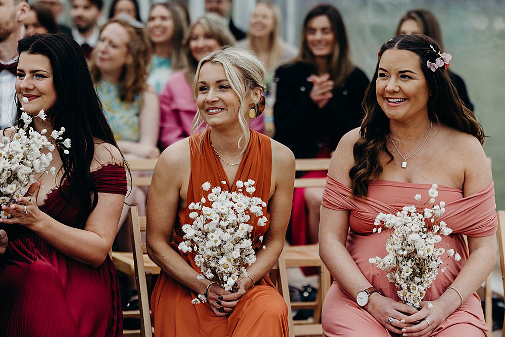 Mismatched Bridesmaids Bouquet Flowers Harvest Moon Weddings Lauren Stirling Photography