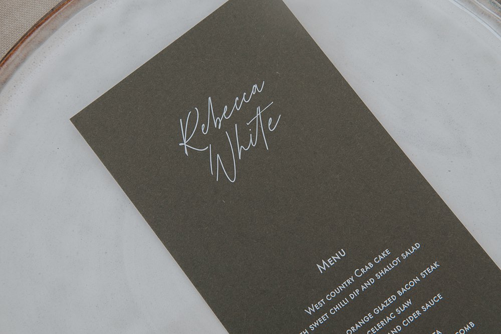 Menu Card Mismatched Pattern Wedding Ideas Melanie Barnfield Photography
