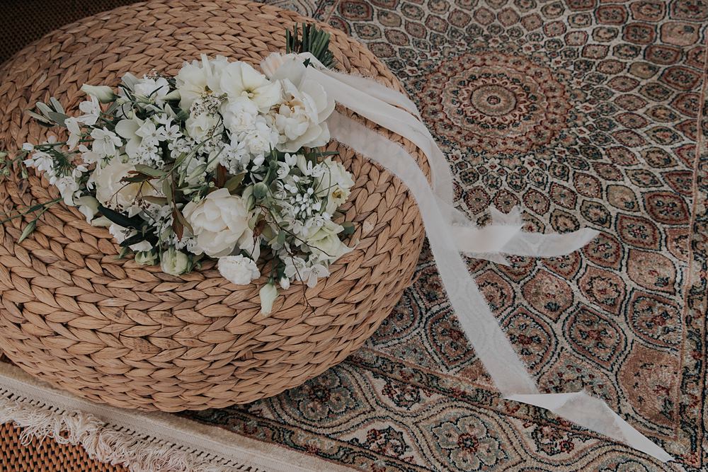 Bouquet Flowers Bride White Greenery Mismatched Pattern Wedding Ideas Melanie Barnfield Photography