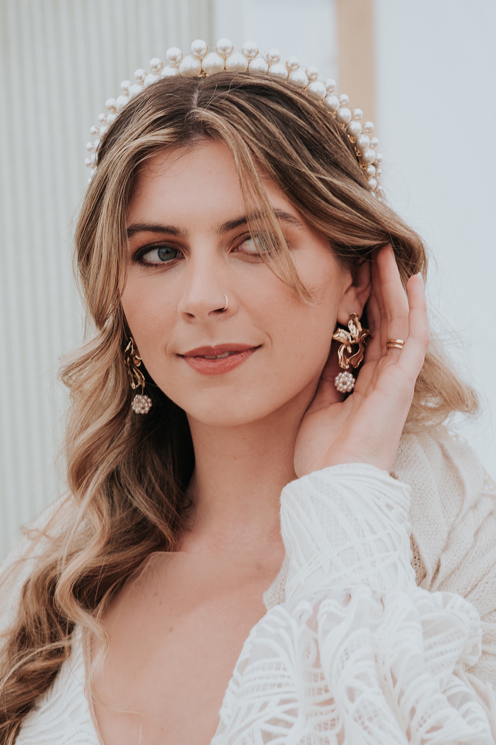 Bride Earrings Tiara Bride Makeup Mismatched Pattern Wedding Ideas Melanie Barnfield Photography