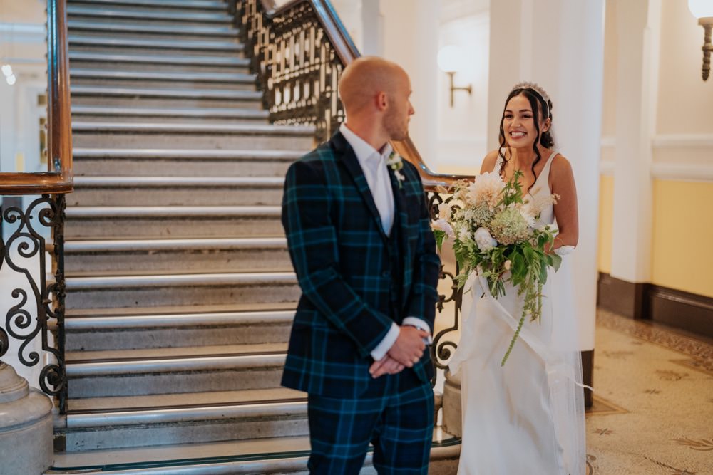 Wedding First Look Moment Bloom Weddings