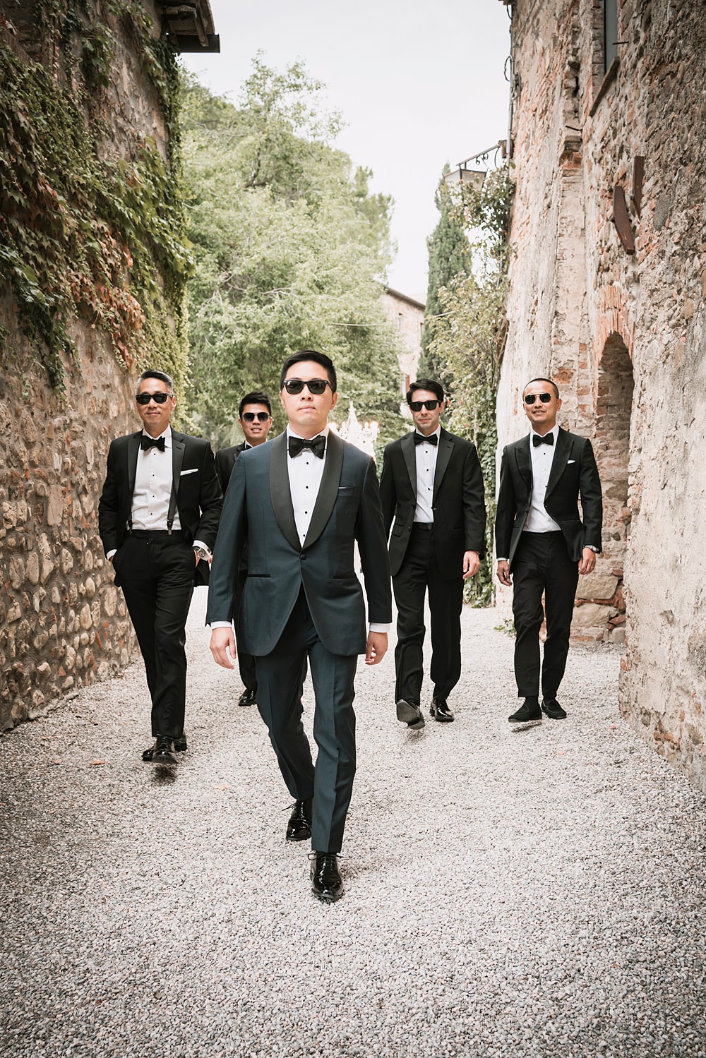 Groom Tux Suit Bow Tie Groomsmen Borgo di Castelvecchio Wedding Punti di Bianco