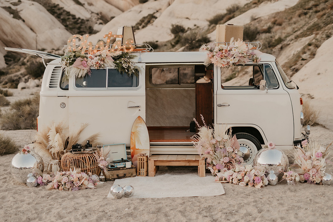 Campervan Photo Booth Desert Disco Wedding J. Emmanuel Photography
