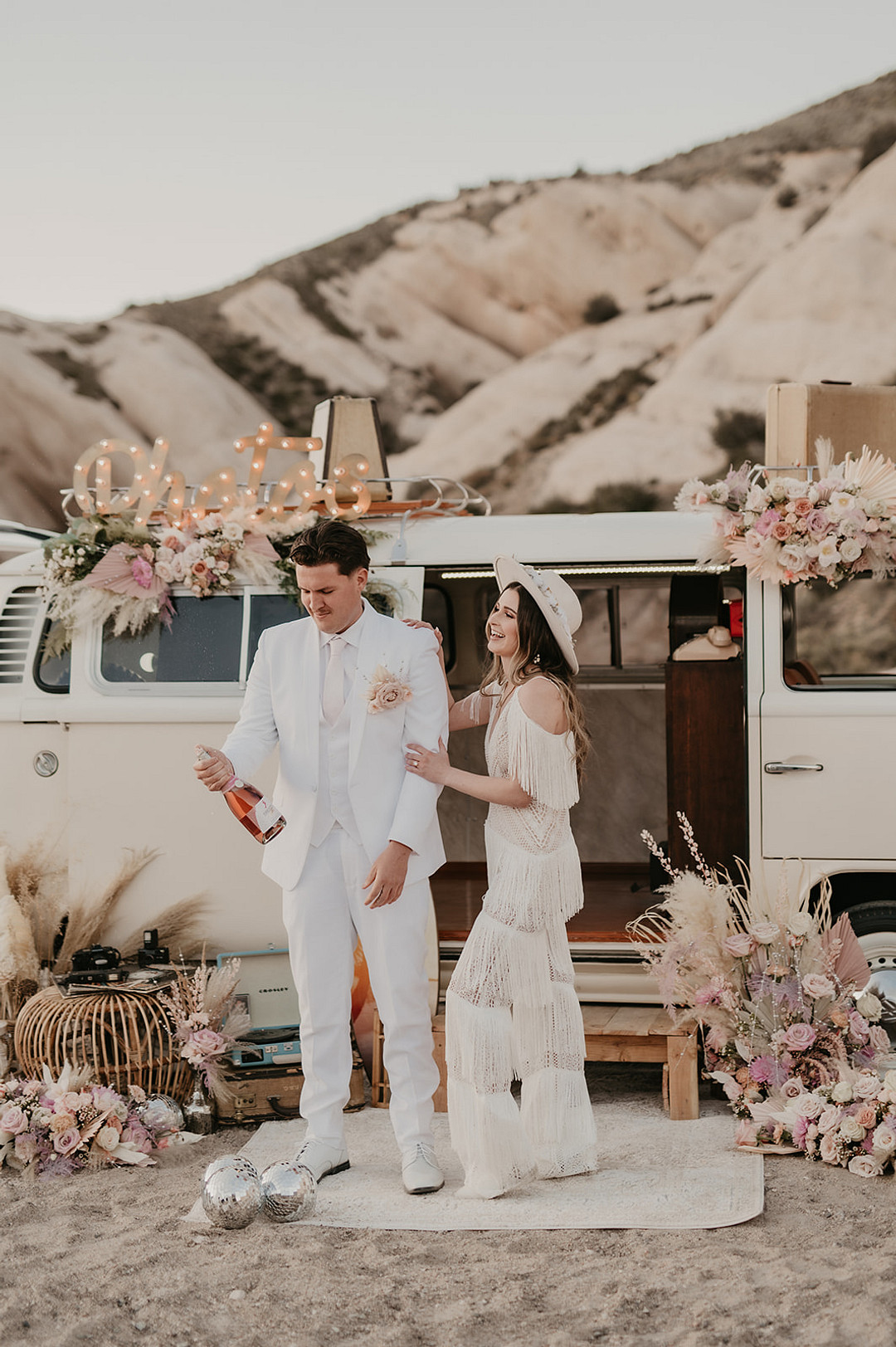 Champagne Pop Desert Disco Wedding J. Emmanuel Photography