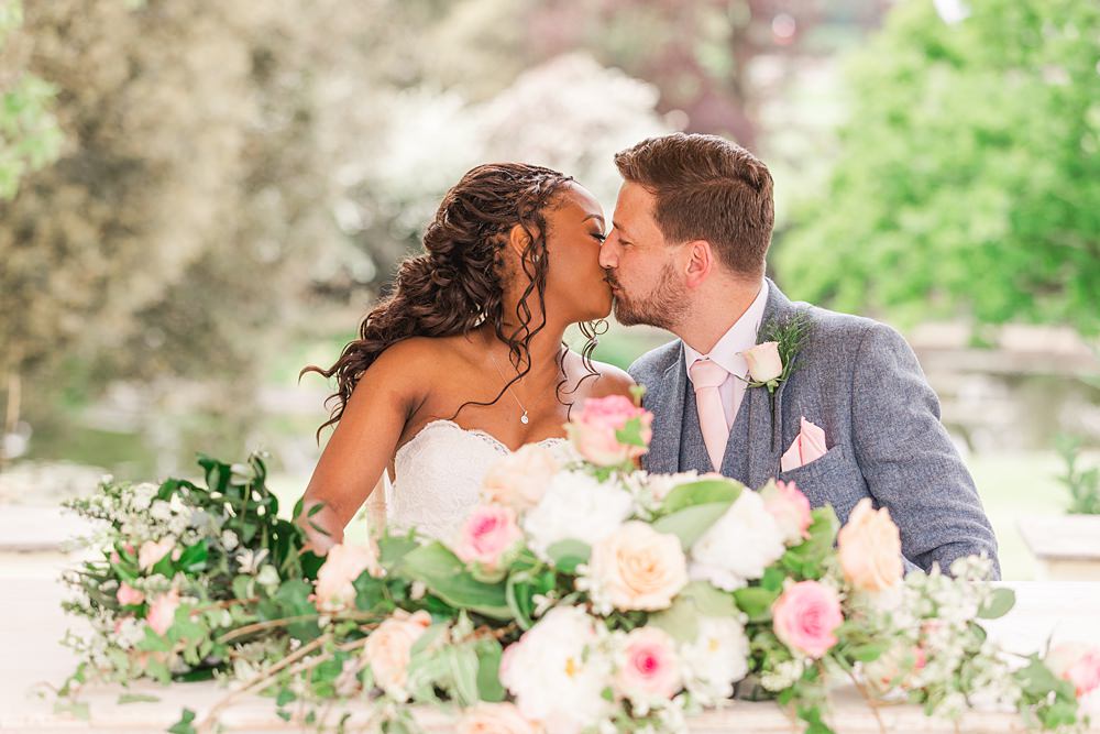 Ceremony Table Flowers English South African Wedding James and Kerrie Photography