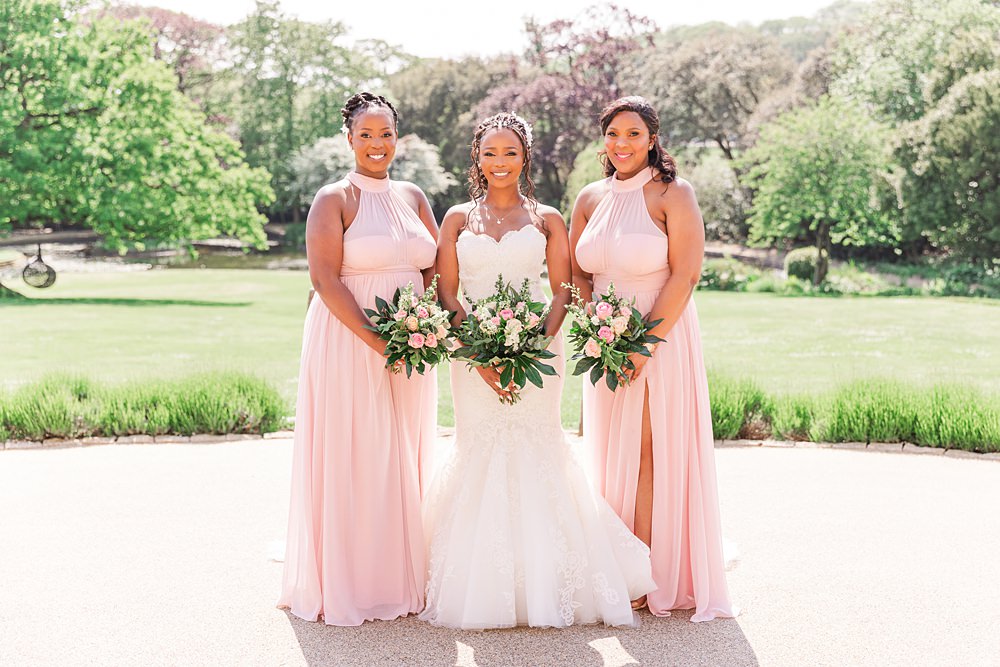 Pale Pink Halterneck Bridesmaid Dresses English South African Wedding James and Kerrie Photography