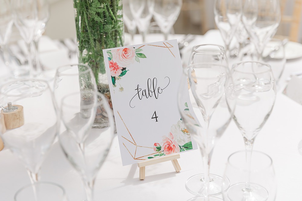 Floral Table Number English South African Wedding James and Kerrie Photography