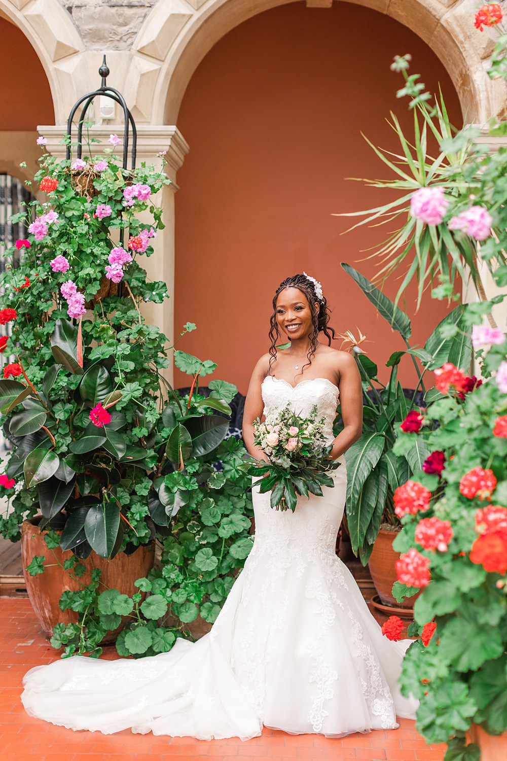 Lace Strapless Sweetheart Dress Bride English South African Wedding James and Kerrie Photography