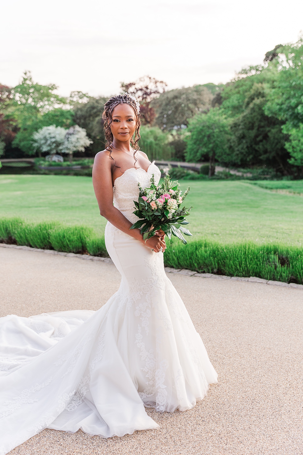 Lace Strapless Sweetheart Dress Bride English South African Wedding James and Kerrie Photography