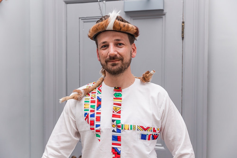 Zulu Groom Outfit English South African Wedding James and Kerrie Photography