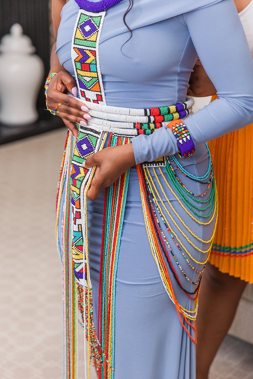 Zulu Bride Dress Outfit English South African Wedding James and Kerrie Photography
