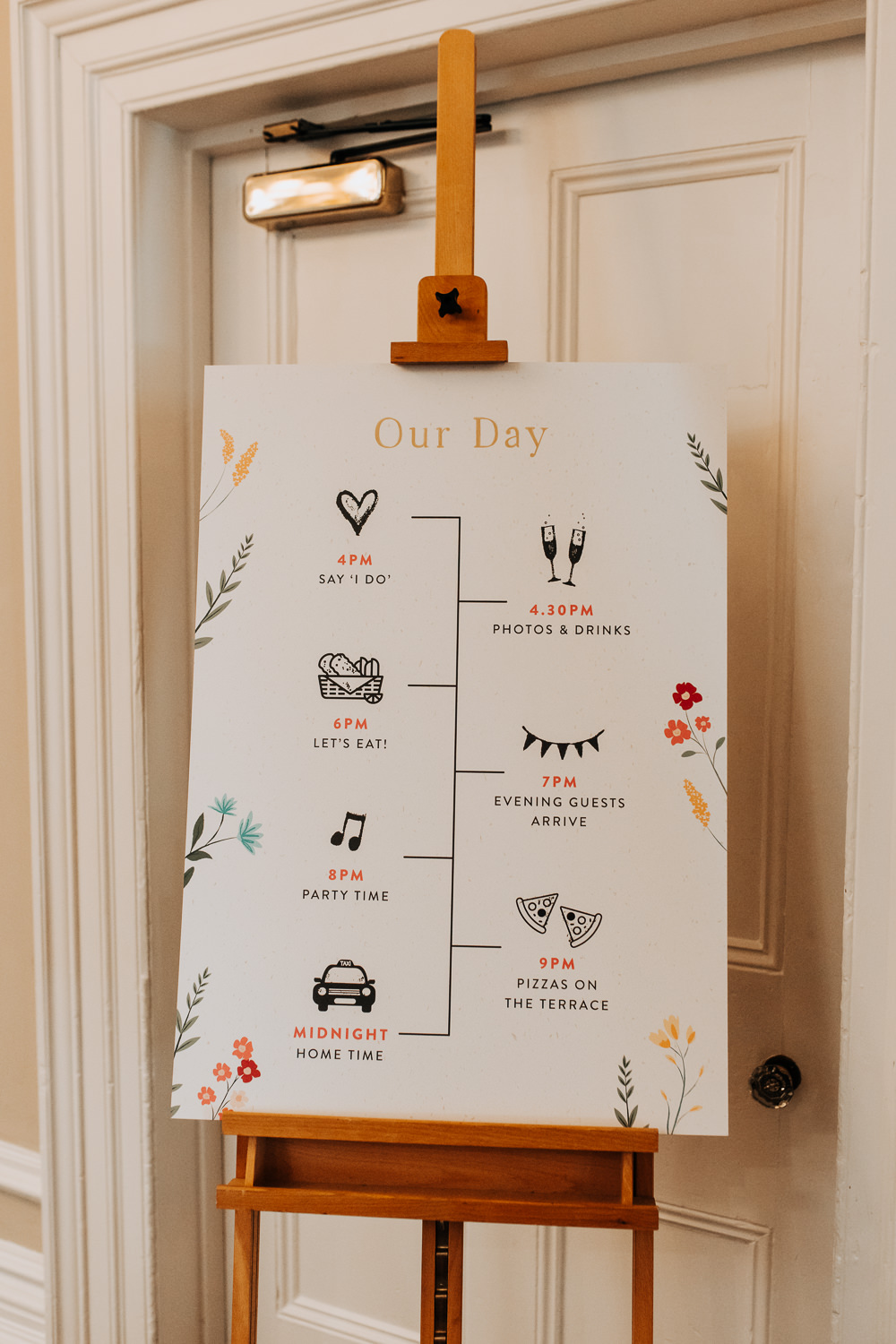Order Of The Day Sign Lancashire Country House Wedding Wyldbee