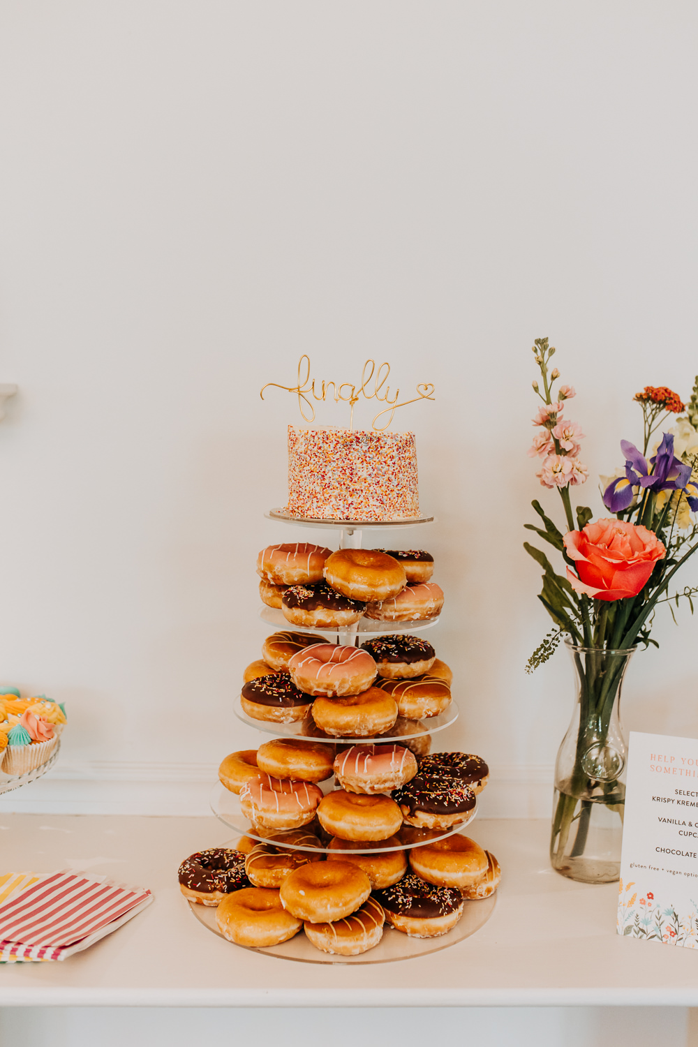 Doughnut Cake Tower Lancashire Country House Wedding Wyldbee
