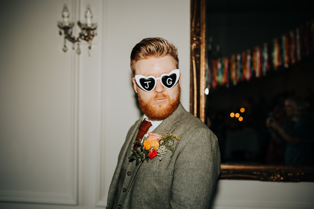 Groom Sunglasses Lancashire Country House Wedding Wyldbee