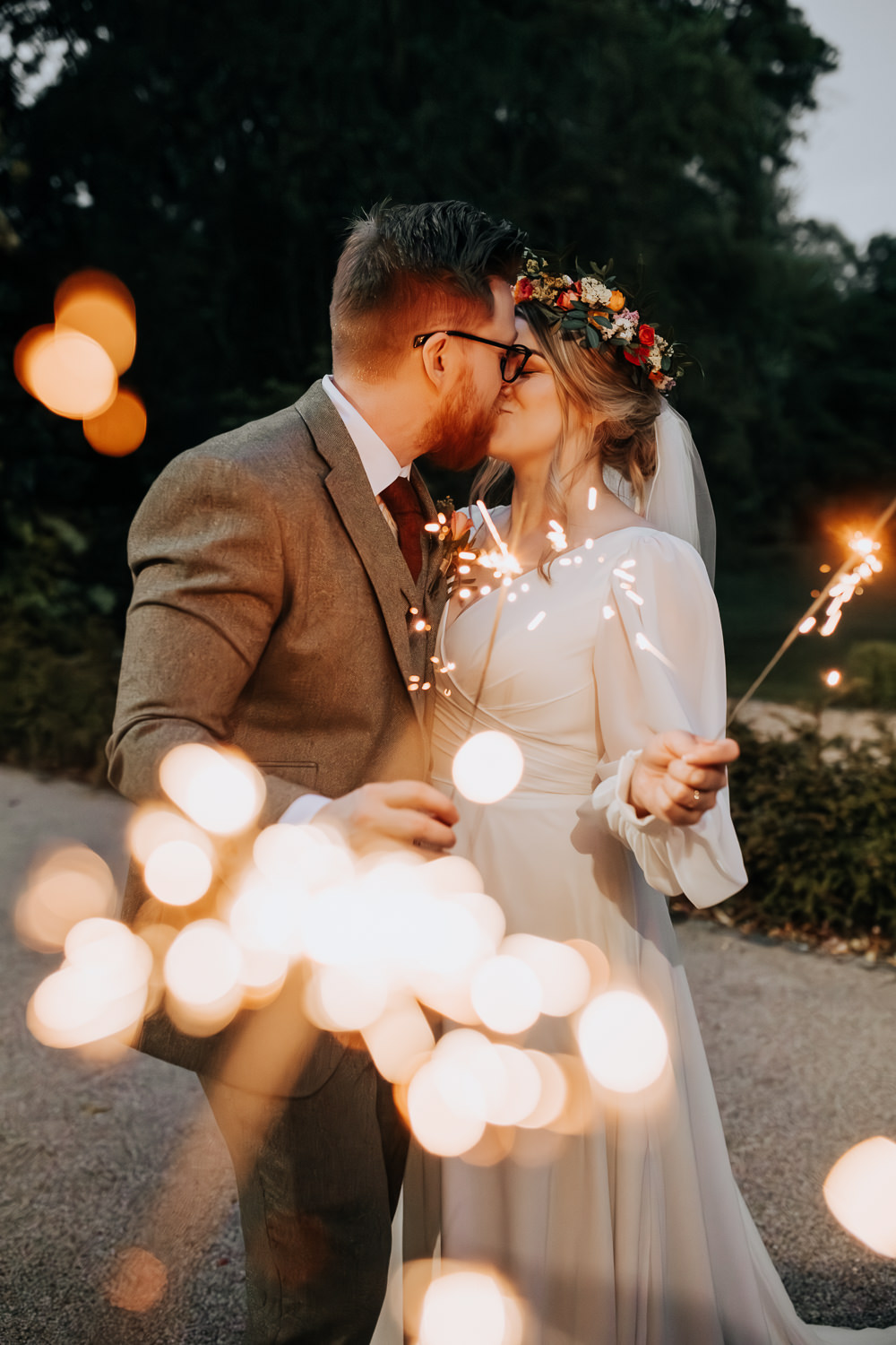 Sparkler Send Off Lancashire Country House Wedding Wyldbee