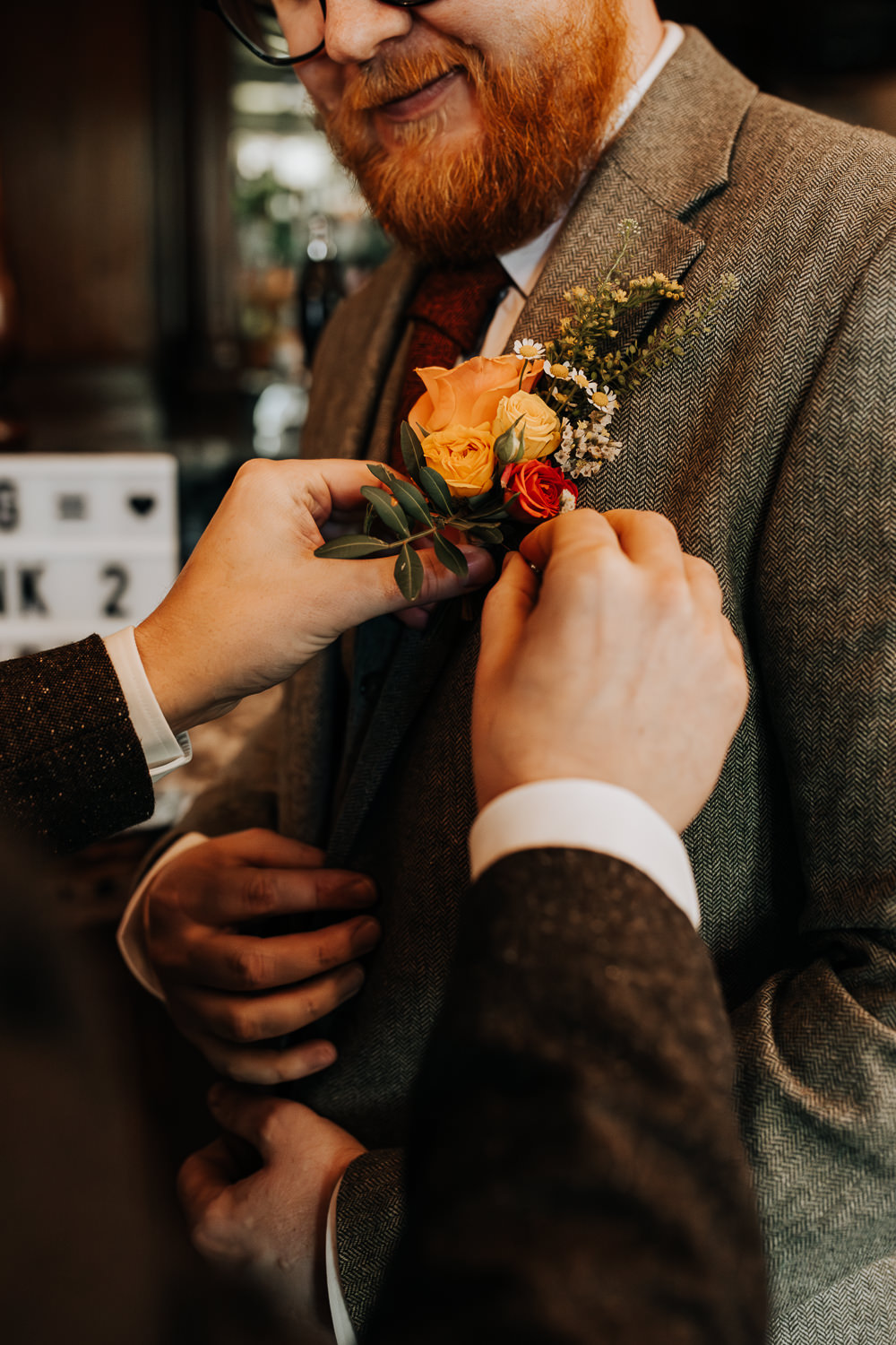 Groom Buttonhole FlowersLancashire Country House Wedding Wyldbee