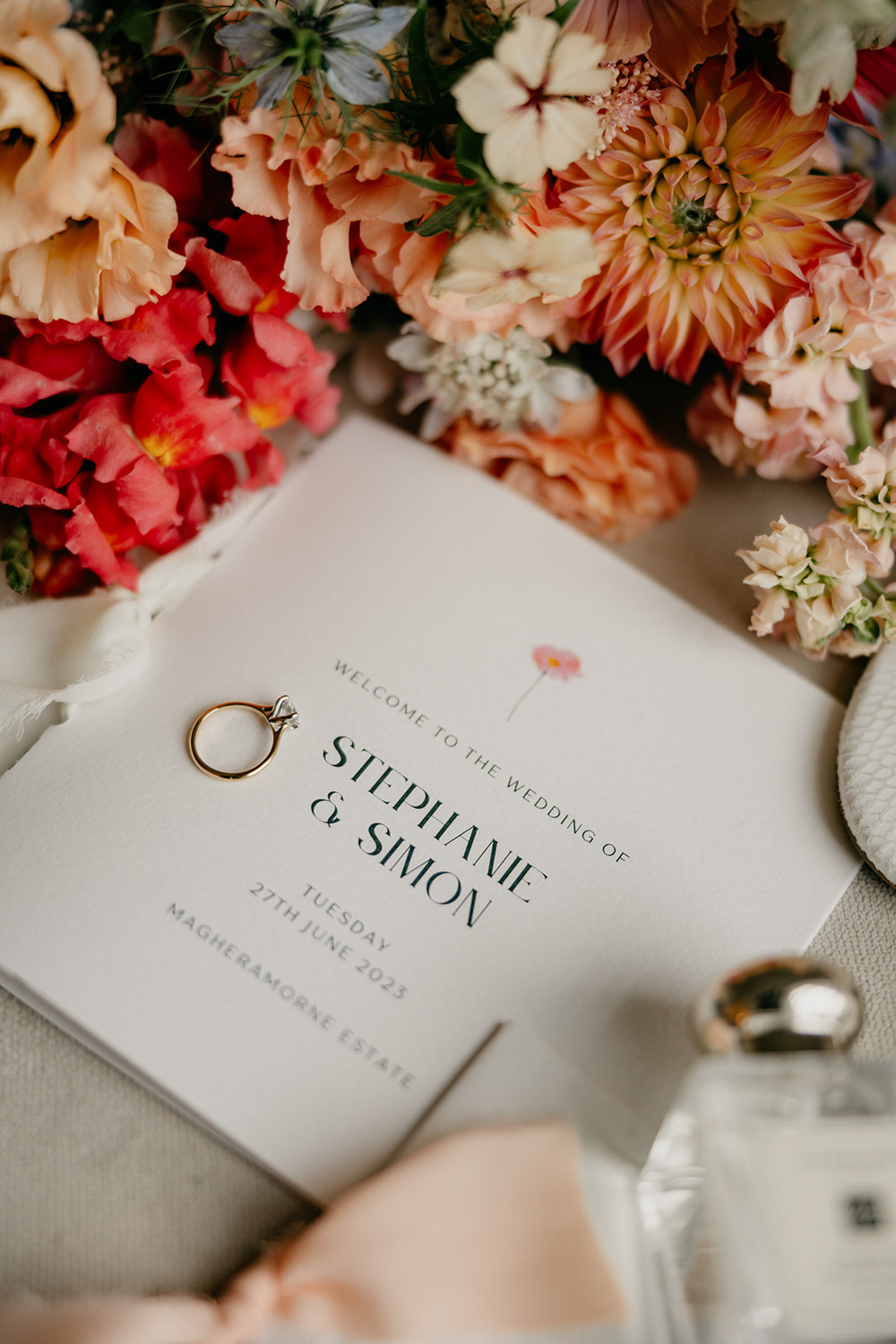 Invite Flowers Engagement Ring Accessories Magheramorne Estate Wedding Iain Irwin