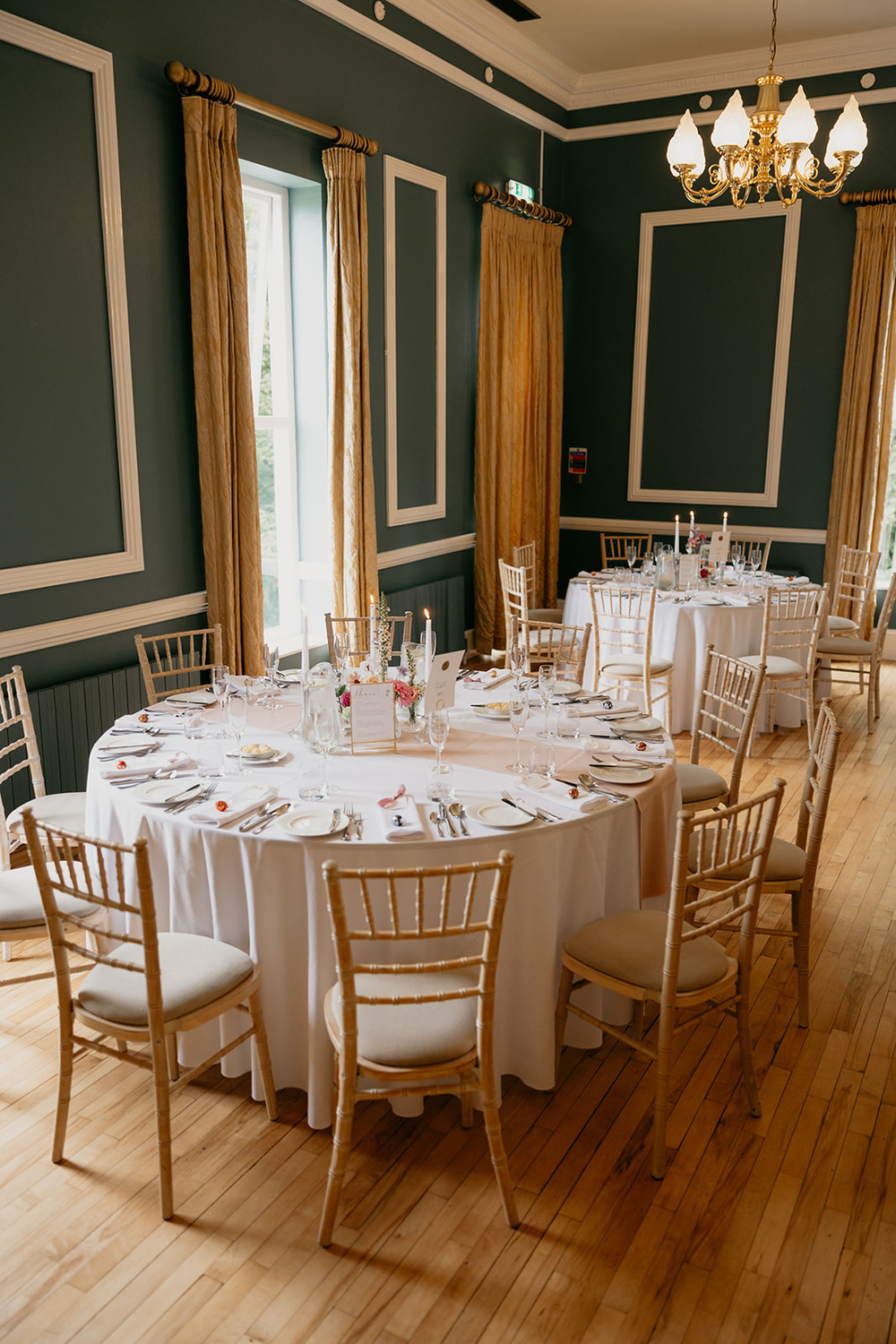 Round Tables Reception Decor Simple Magheramorne Estate Wedding Iain Irwin