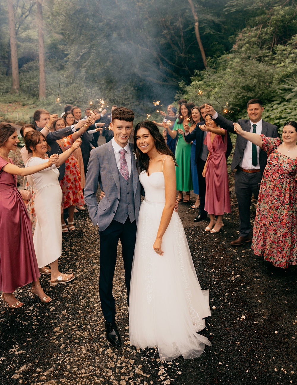 Magheramorne Estate Wedding Iain Irwin Sparkler Send Off