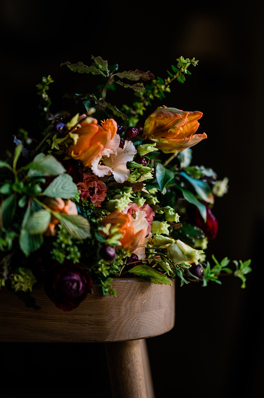 Bouquet Flowers Bride Orange Green Tulip Retro Rustic Barn Wedding Paul Santos Photography
