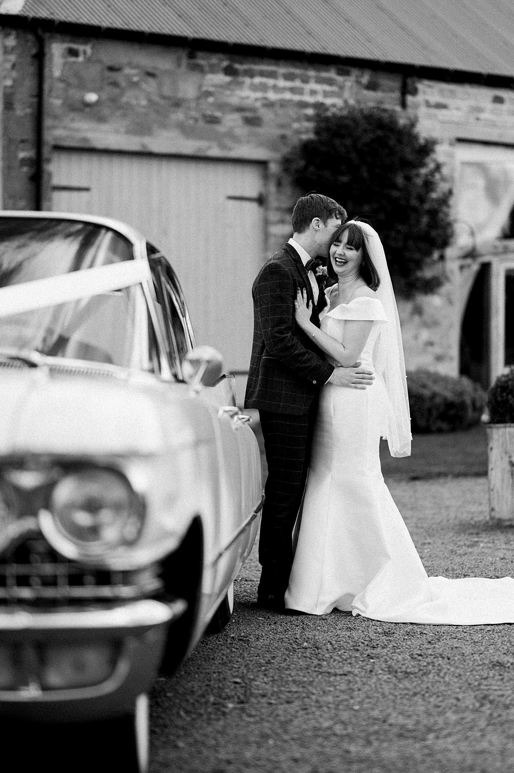 Car Transport Classic Retro Rustic Barn Wedding Paul Santos Photography