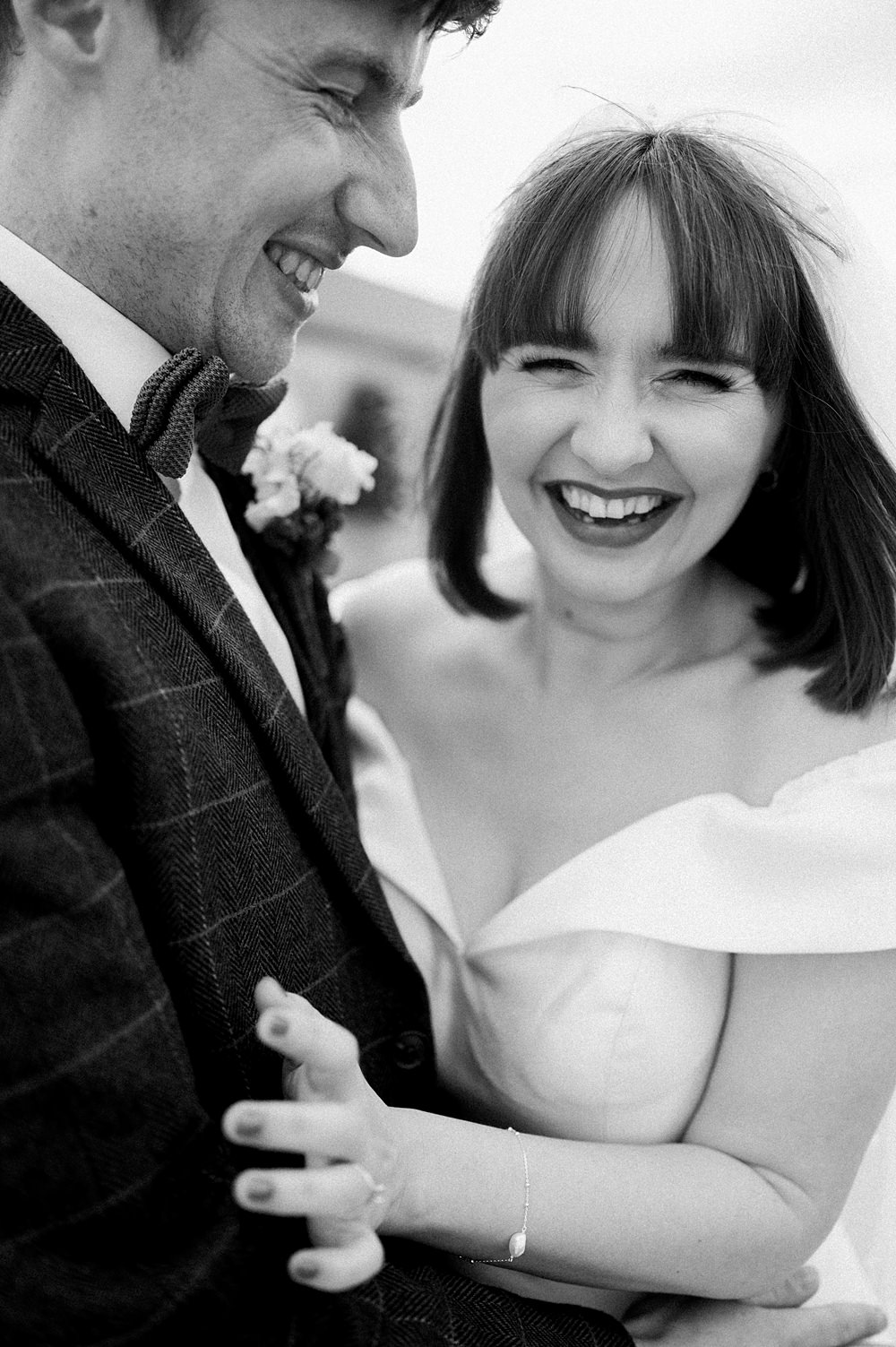 Bride Short Hair Fringe Veil Retro Rustic Barn Wedding Paul Santos Photography