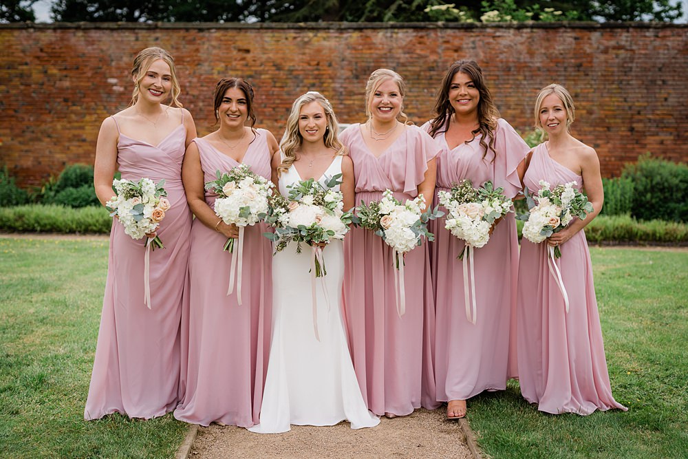 Pink Long Bridesmaid Dresses Walled Garden Yurt Wedding Charlotte Mail Photography