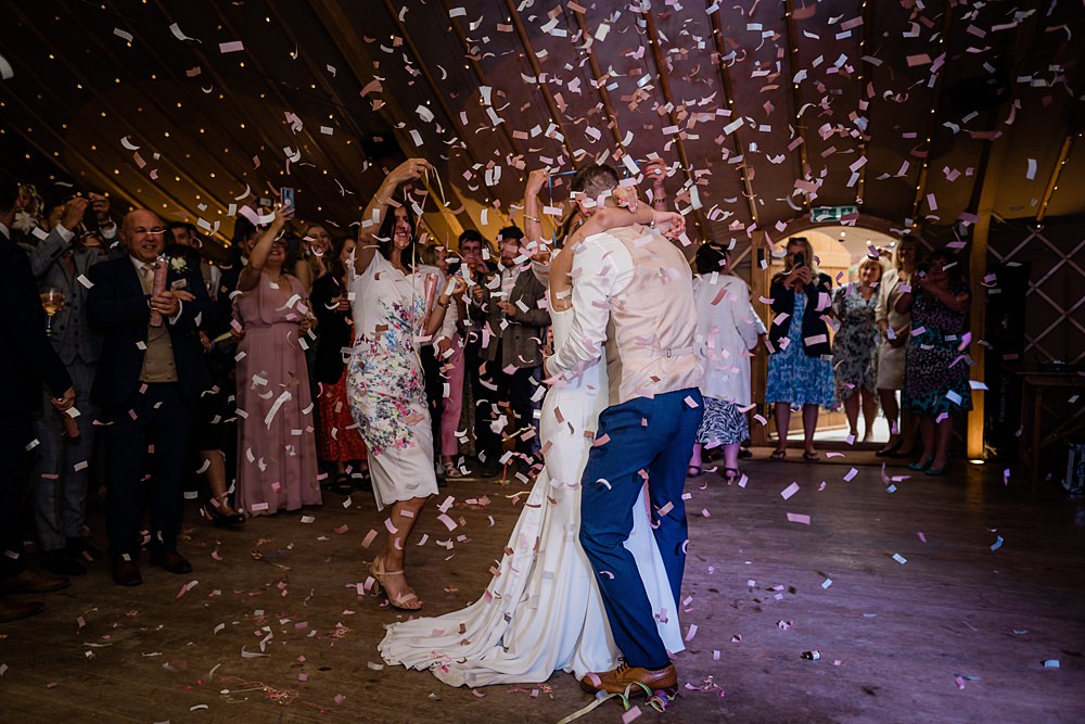 Dance Floor Confetti Walled Garden Yurt Wedding Charlotte Mail Photography