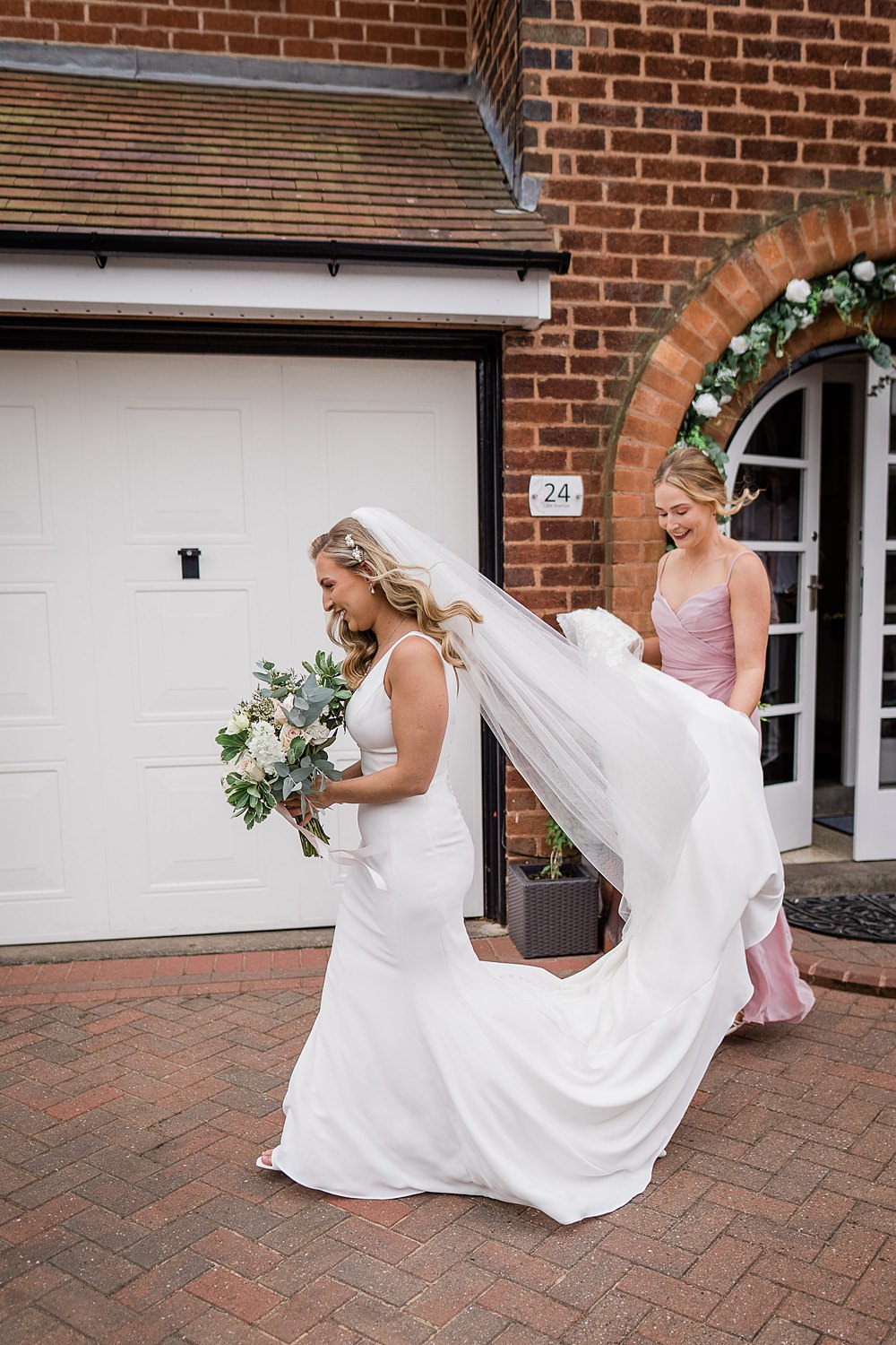Dress Gown Bride Fit Flare V Neck Veil Walled Garden Yurt Wedding Charlotte Mail Photography