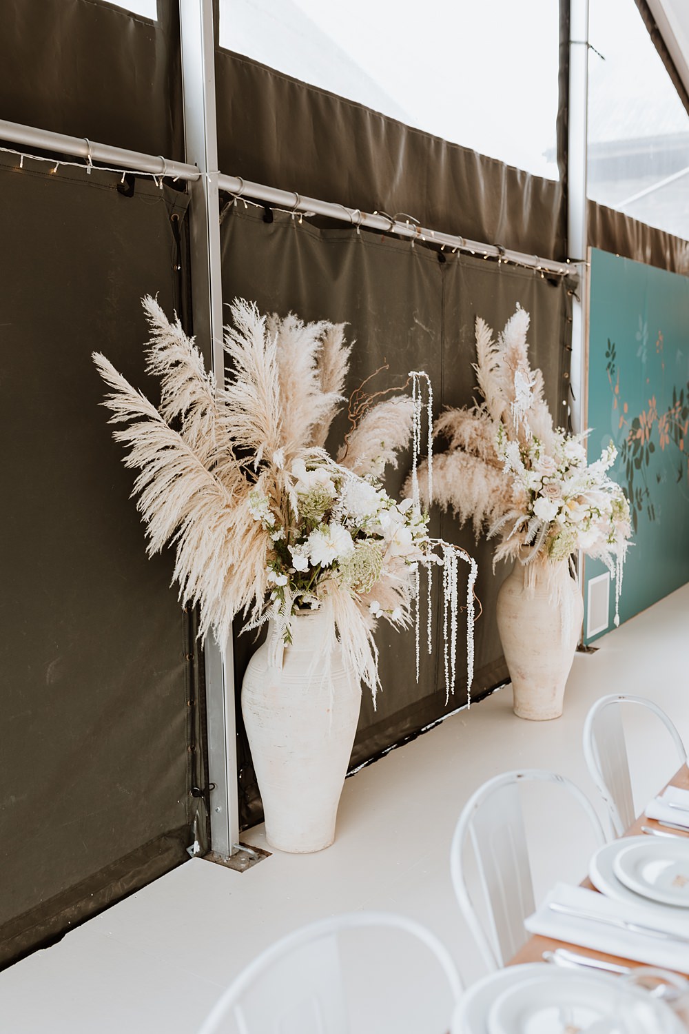 Urn Flowers Pampas Grass Backdrop Wilde Lodge Wedding Pix By Vix