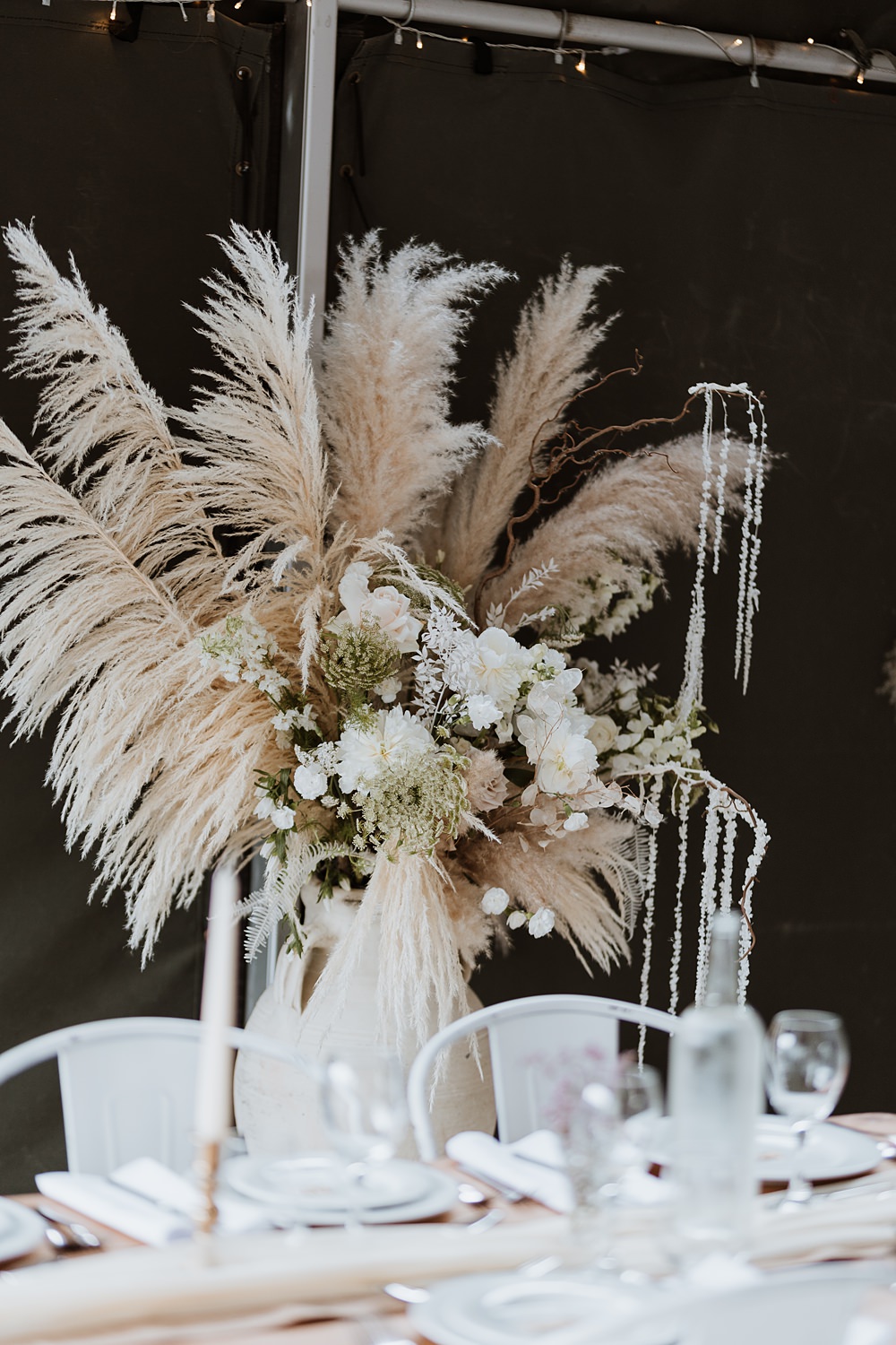 Urn Flowers Pampas Grass Backdrop Wilde Lodge Wedding Pix By Vix