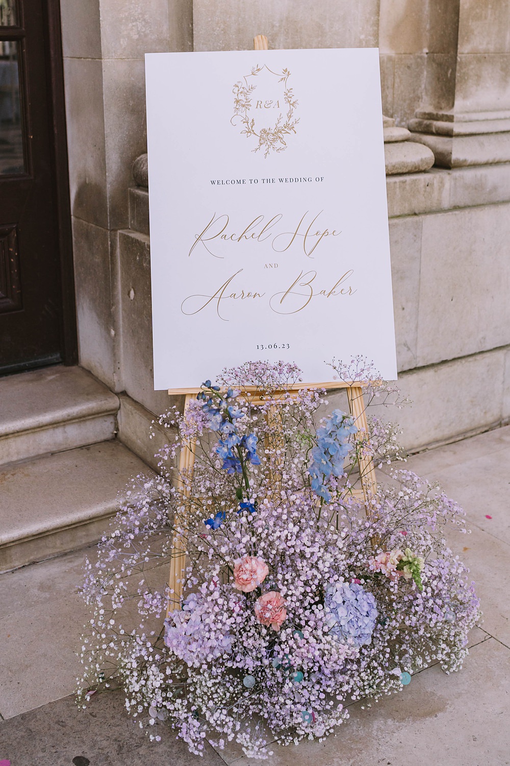 Sign Pink Calligraphy Flowers Williamson Park Wedding Samantha Broadley Photography