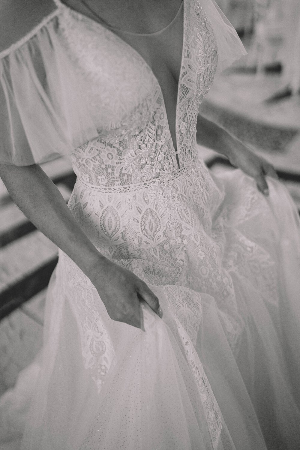 Dress Gown Bride Off Shoulder Tulle Lace Williamson Park Wedding Samantha Broadley Photography
