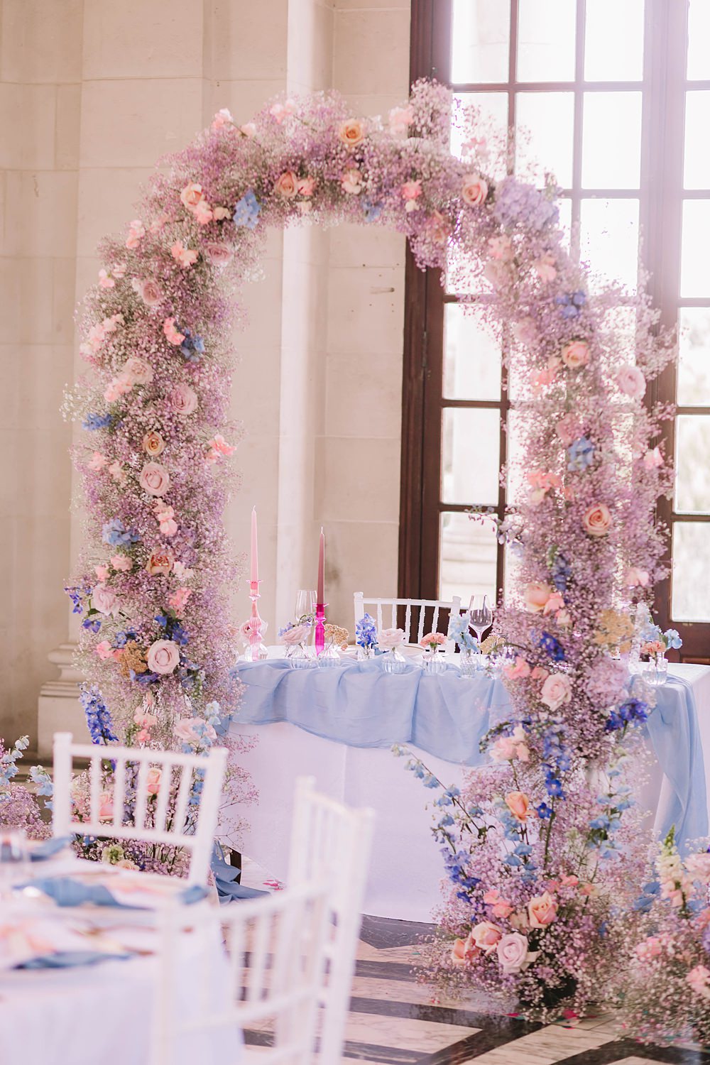 Top Table Flower Arch Williamson Park Wedding Samantha Broadley Photography