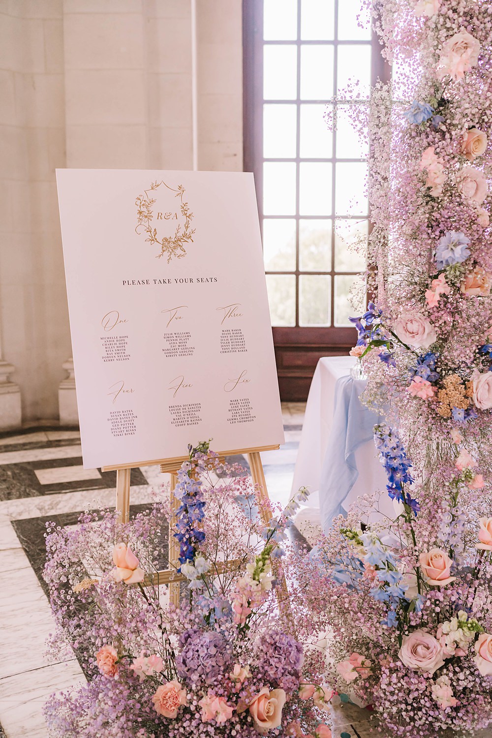 Table Plan Flowers Easel Williamson Park Wedding Samantha Broadley Photography