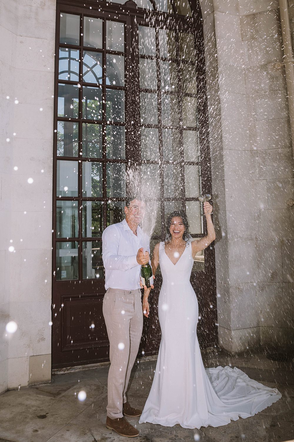 Champagne Pop Drinks Bride Groom Williamson Park Wedding Samantha Broadley Photography